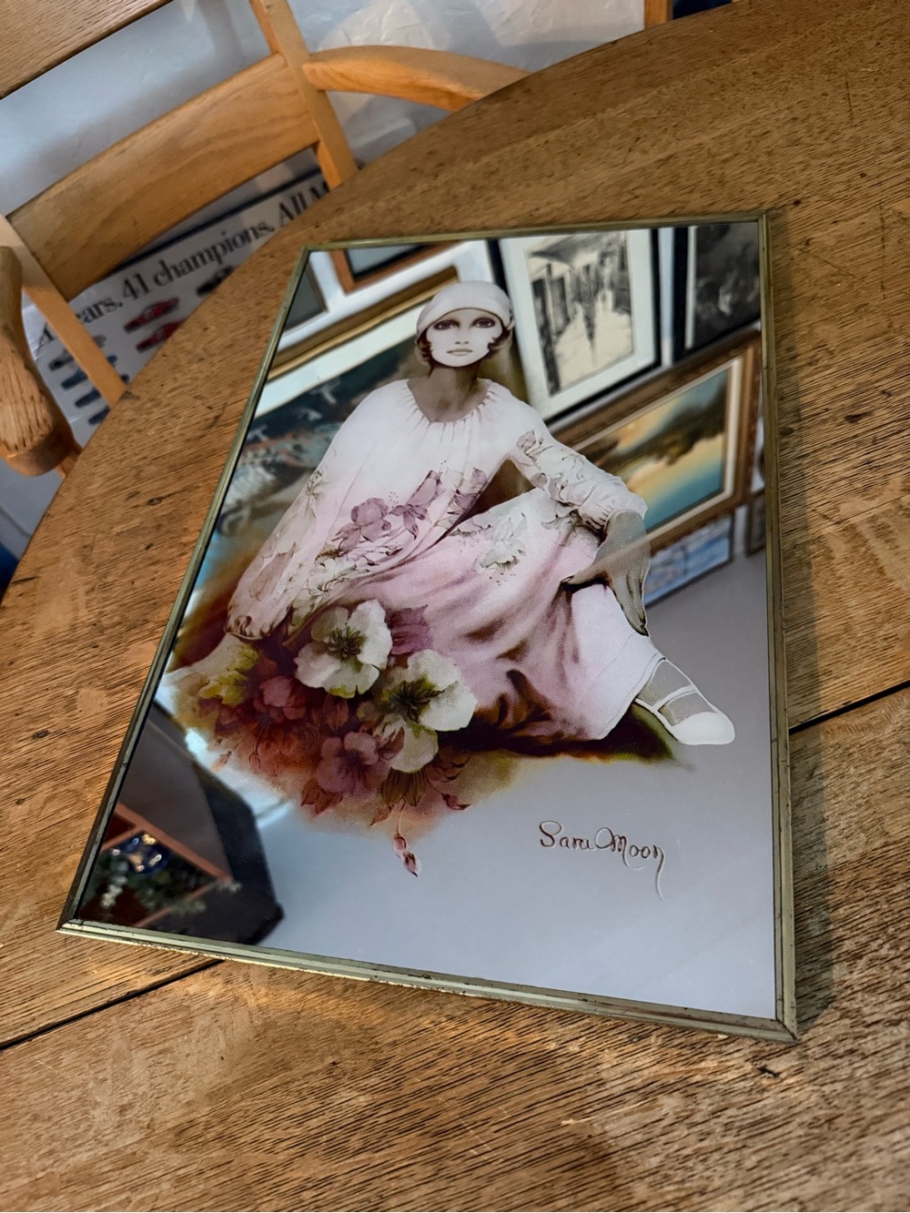 Vintage Sara Moon Art Mirror